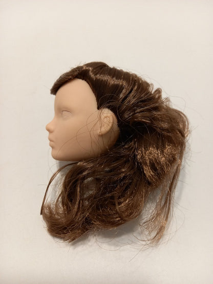 Mel Odom Doll head Gene, 1995 Unpainted Doll Part with Brown / Brunette Hair