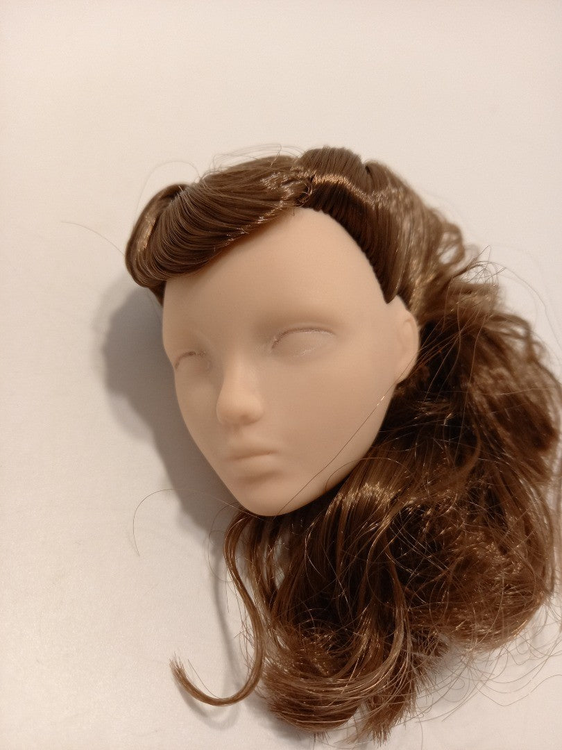 Mel Odom Doll head Gene, 1995 Unpainted Doll Part with Brown / Brunette Hair