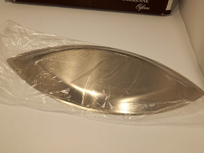 Guy Degrenne Orfevre 1970s Vintage Stainless Steel Marquise Platter Tray in Box