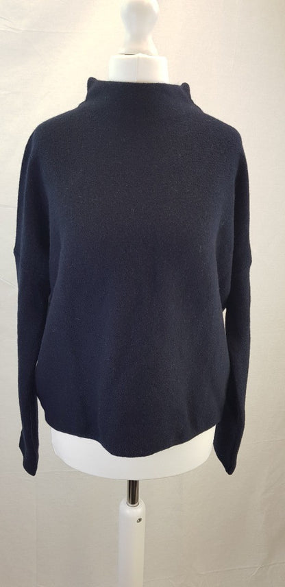 Toast Navy Merino High Neck Easy Sweater Size XS BNWT