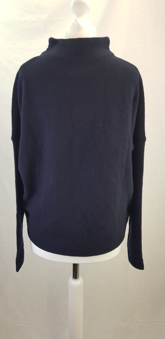 Toast Navy Merino High Neck Easy Sweater Size XS BNWT