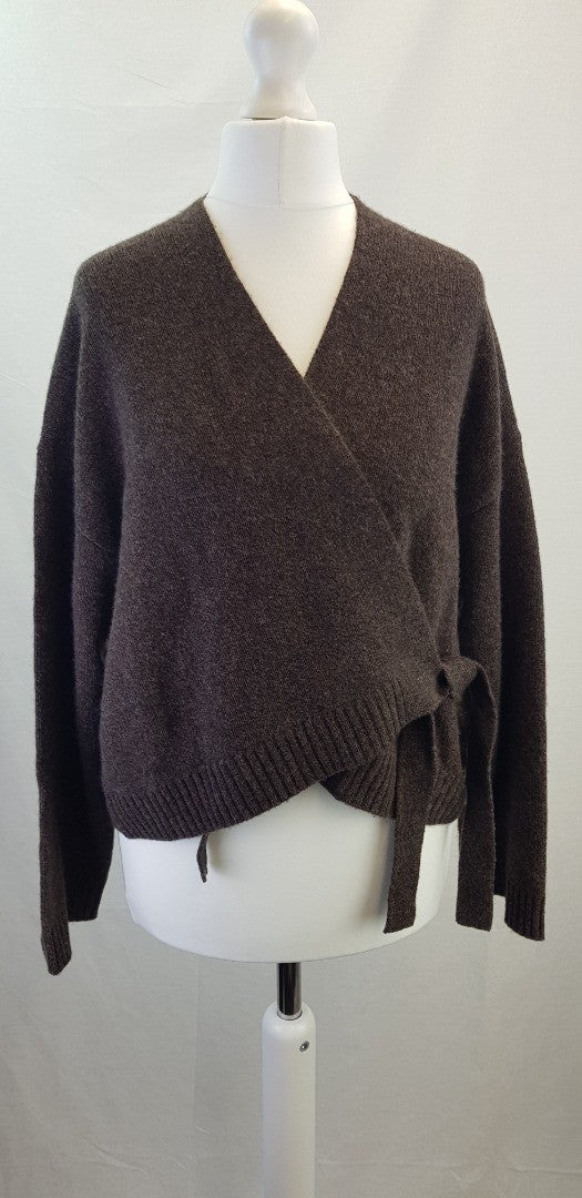 Toast Wool Cashmere Brown Wrap Cardigan Size M BNWT