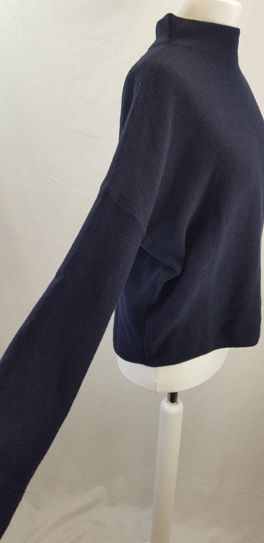 Toast Navy Merino High Neck Easy Sweater Size XS BNWT