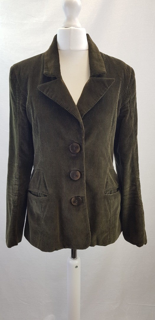 Martin Kidman Green Corduroy Fitted Jacket Vintage Size 0 VGC