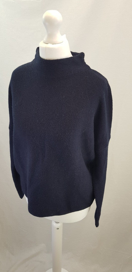 Toast Navy Merino High Neck Easy Sweater Size XS BNWT