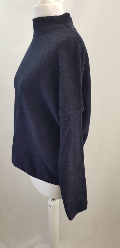 Toast Navy Merino High Neck Easy Sweater Size XS BNWT