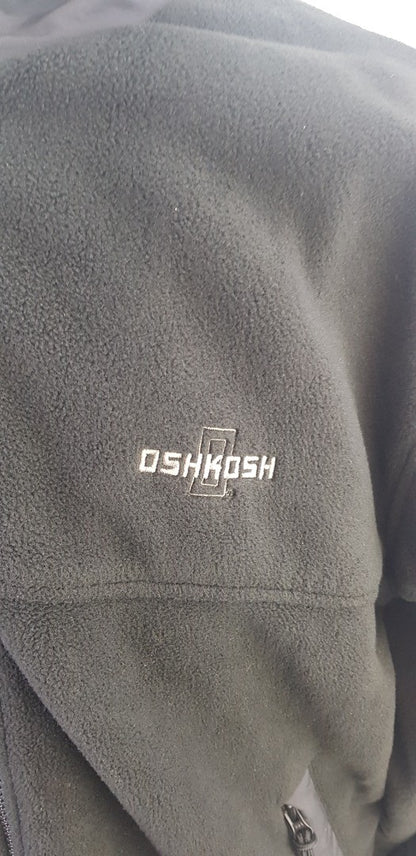 OshKosh Bomber Jacket Full Zip Fleece Lined Coat, Black, Mens XL Tall VGC Vintage