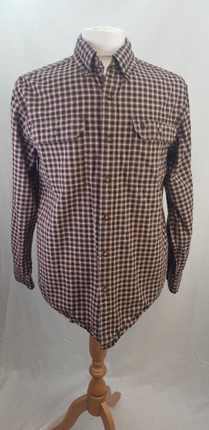 Carhartt Black Red Oatmeal Check Shirt Size M Cotton VGC