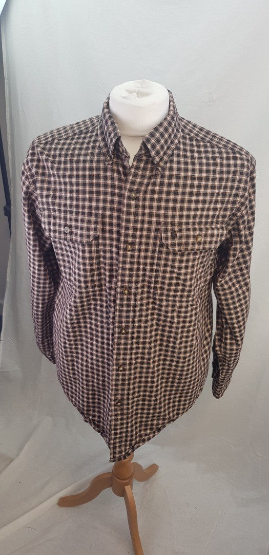 Carhartt Black Red Oatmeal Check Shirt Size M Cotton VGC