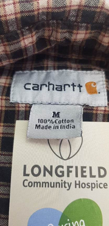 Carhartt Black Red Oatmeal Check Shirt Size M Cotton VGC