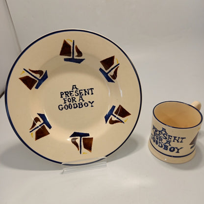 Emma Bridgewater Small Miniature Mug & Plate Set ‘A Present for a Good Boy’ RARE