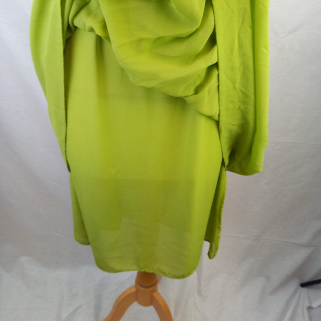 Monsoon Silk Beaded Dress - Lime Green - UK Size 12