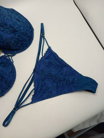 Ann Summers Lingerie Set, Bra and Thong Blue Size 38F + 18 'The Lasting Lover'