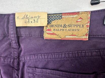 Ralph Lauren Purple Womens Skinny Jeans 26x32 BNWT