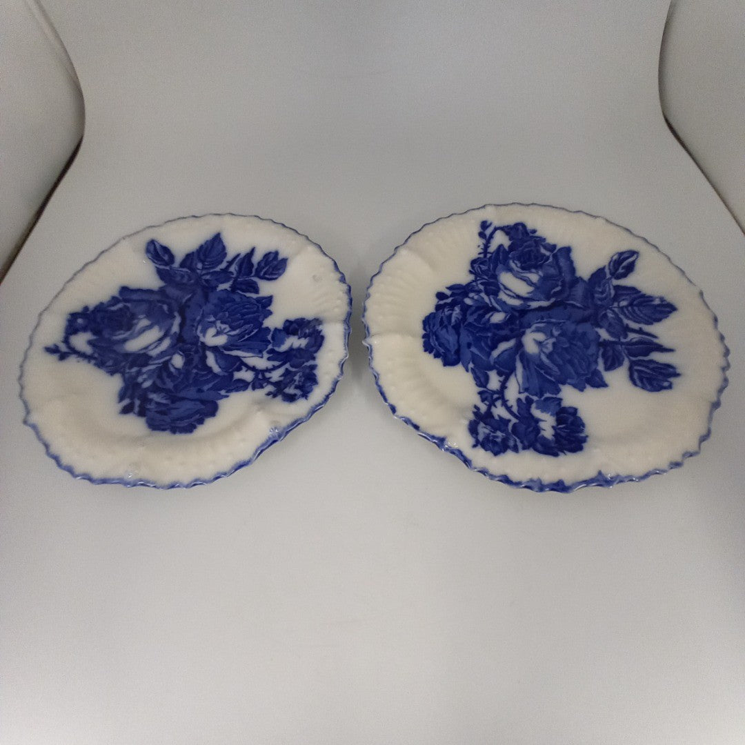 Blakeney Ironstone Blue Rose Plates 9" Diameter x 2