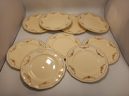 Alfred Meakin Set of 9 1930s Vintage Plates - 5x 8" Side Plates 4x 9" Plates