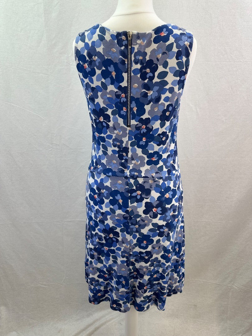 Cath Kidston Blue Floral Stretchy Sleeveless Dress Size 10 Excellent Condition