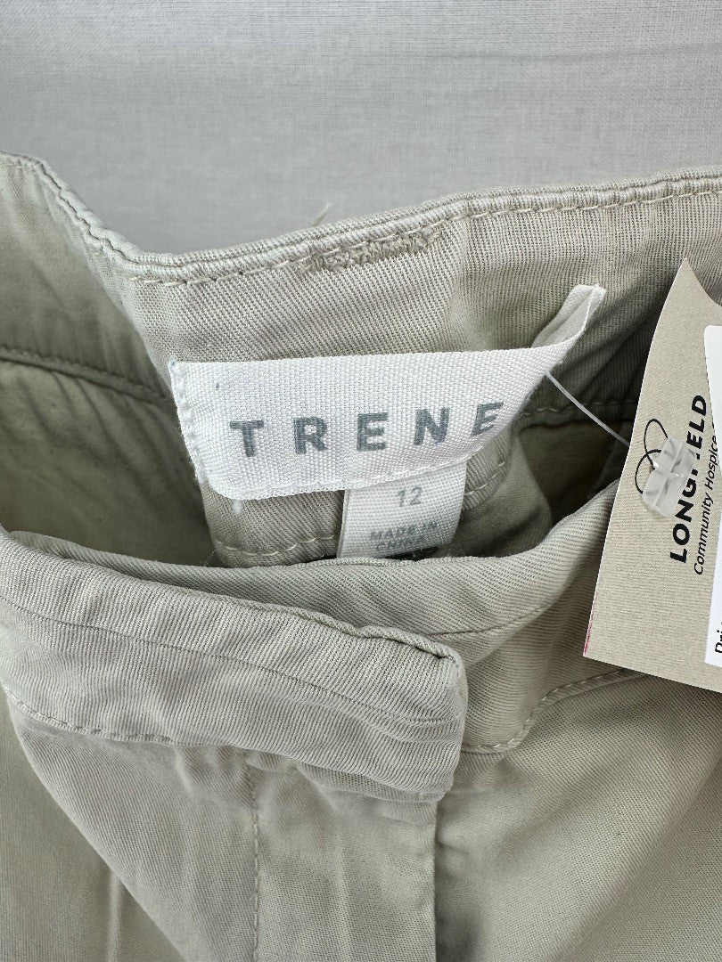 Trenery Cream Stretchy Trousers Size 12 Excellent Condition