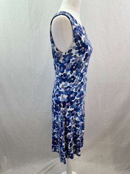 Cath Kidston Blue Floral Stretchy Sleeveless Dress Size 10 Excellent Condition