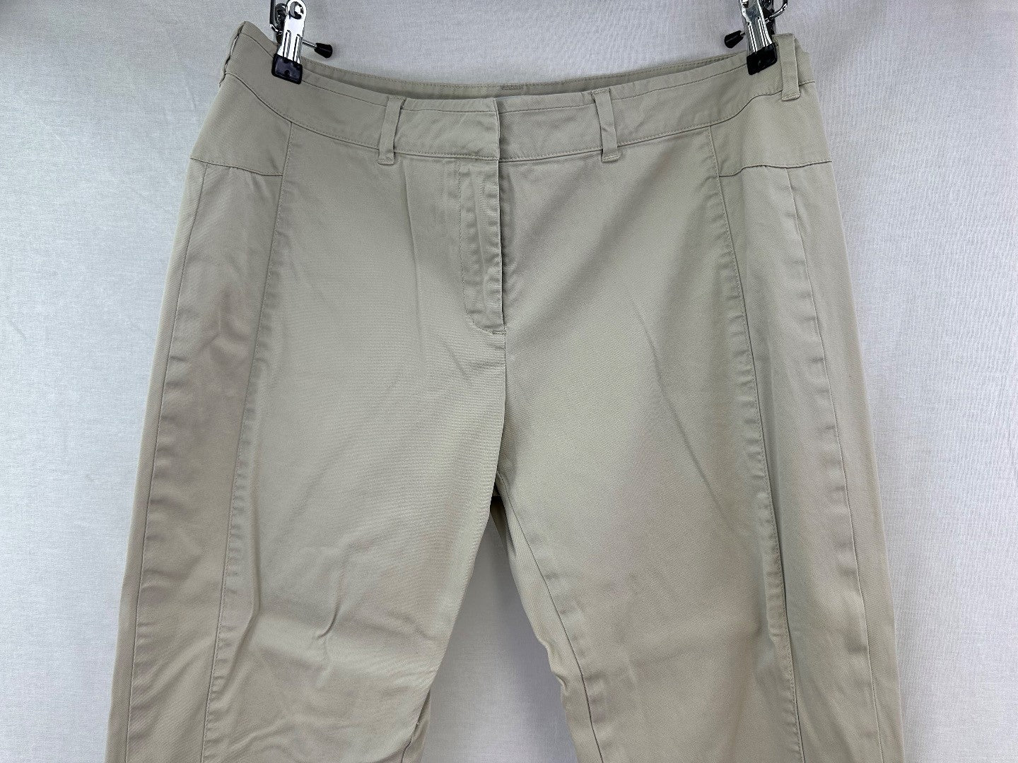 Trenery Cream Stretchy Trousers Size 12 Excellent Condition