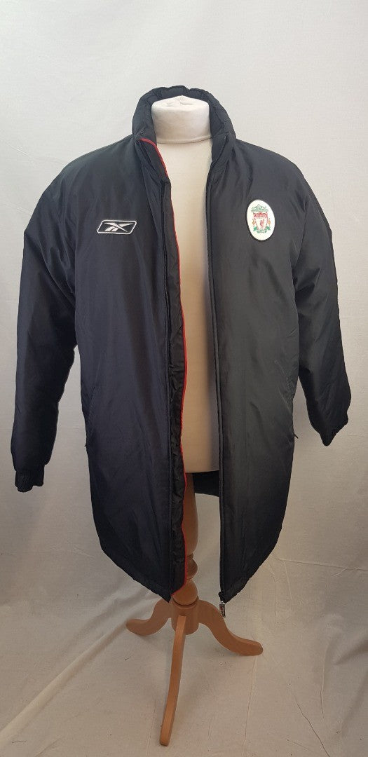 Reebok Liverpool Home 1998-1999 Black Padded Jacket Coat Size S VGC Vintage/Rare