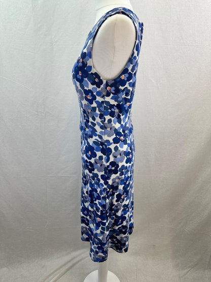 Cath Kidston Blue Floral Stretchy Sleeveless Dress Size 10 Excellent Condition