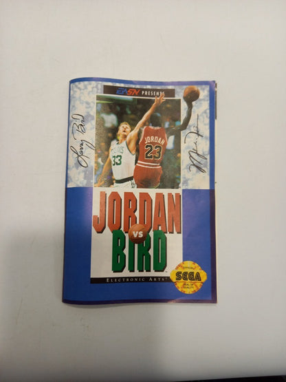 Sega Genesis Video Game Jordan VS Bird, 1988 EA Basketball w/ Manual - Untested