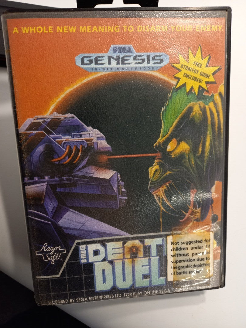 Sega Genesis Video Game Death Duel, Vintage 1992 Razor Soft w/ Manual - Untested