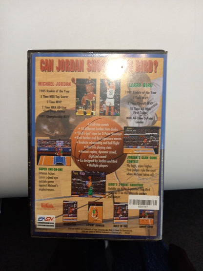 Sega Genesis Video Game Jordan VS Bird, 1988 EA Basketball w/ Manual - Untested