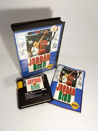 Sega Genesis Video Game Jordan VS Bird, 1988 EA Basketball w/ Manual - Untested