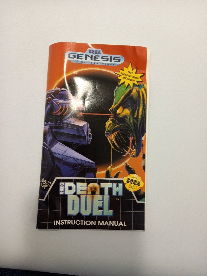 Sega Genesis Video Game Death Duel, Vintage 1992 Razor Soft w/ Manual - Untested