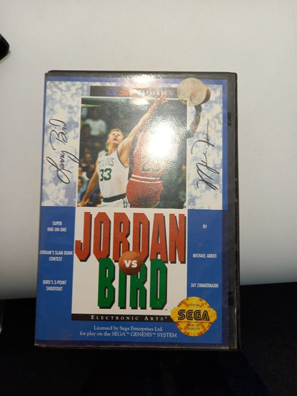 Sega Genesis Video Game Jordan VS Bird, 1988 EA Basketball w/ Manual - Untested