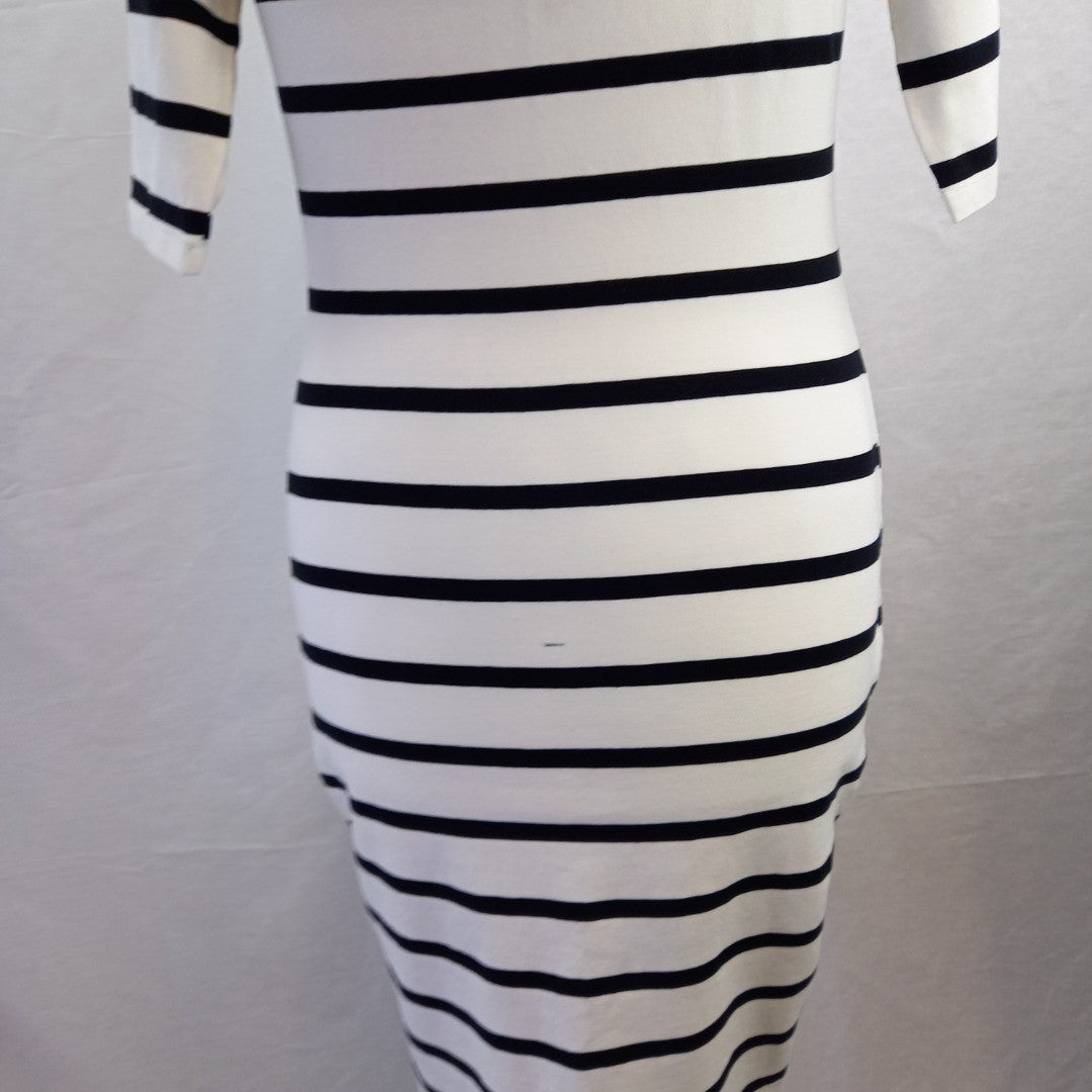 SuperDry Nautical shaped Dress - 100% Cotton - White & Black - UK Size M - BNWT