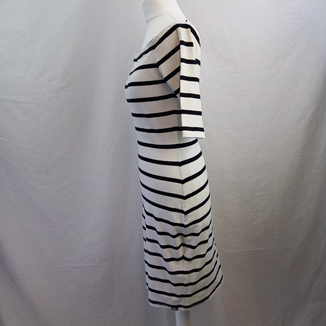 SuperDry Nautical shaped Dress - 100% Cotton - White & Black - UK Size M - BNWT