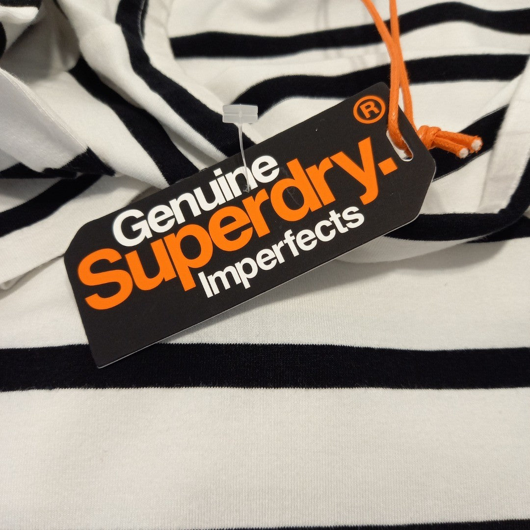 SuperDry Nautical shaped Dress - 100% Cotton - White & Black - UK Size M - BNWT