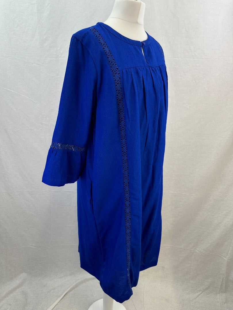 Crew Clothing Electric Blue Tunic Dress Size 10 Excellent Condition