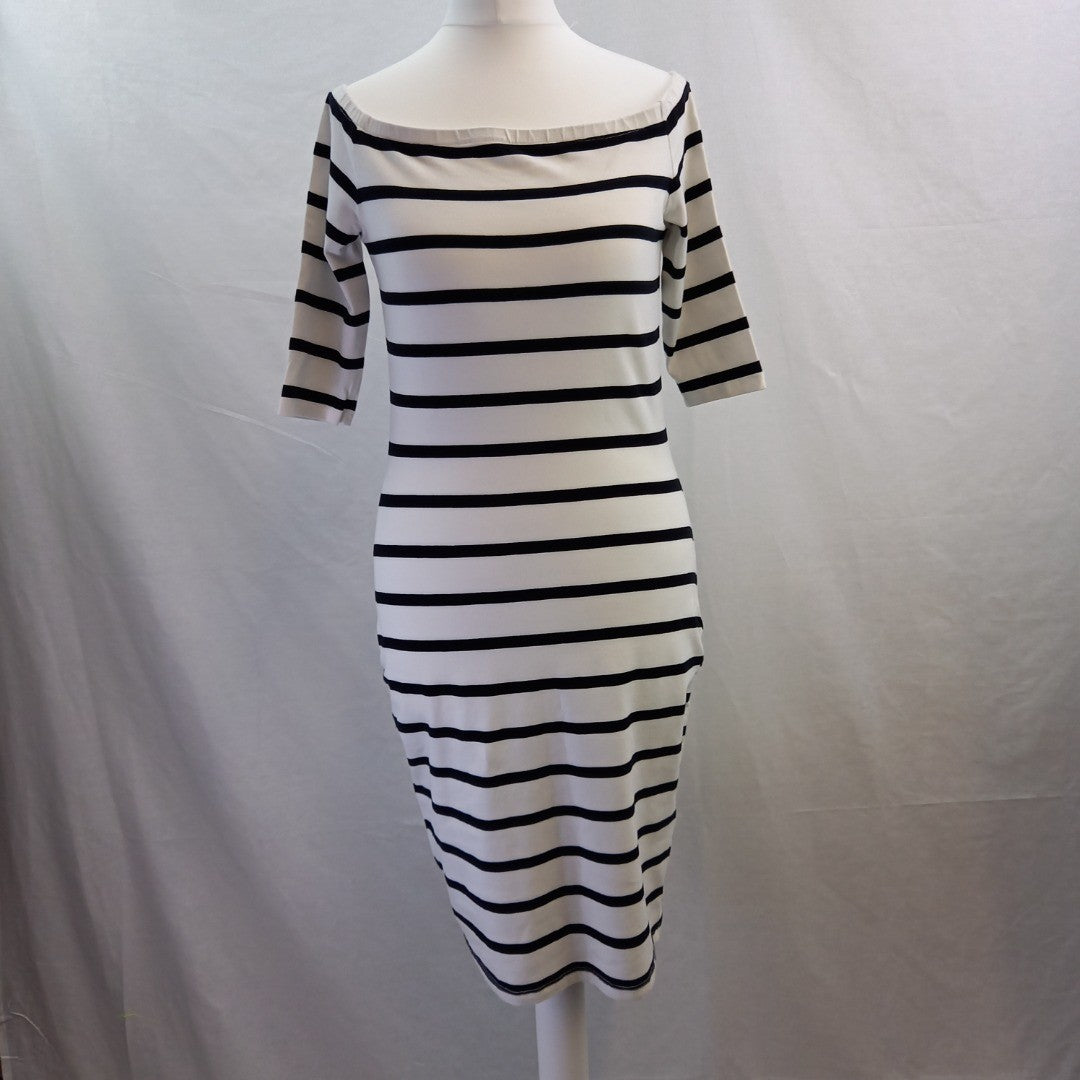 SuperDry Nautical shaped Dress - 100% Cotton - White & Black - UK Size M - BNWT