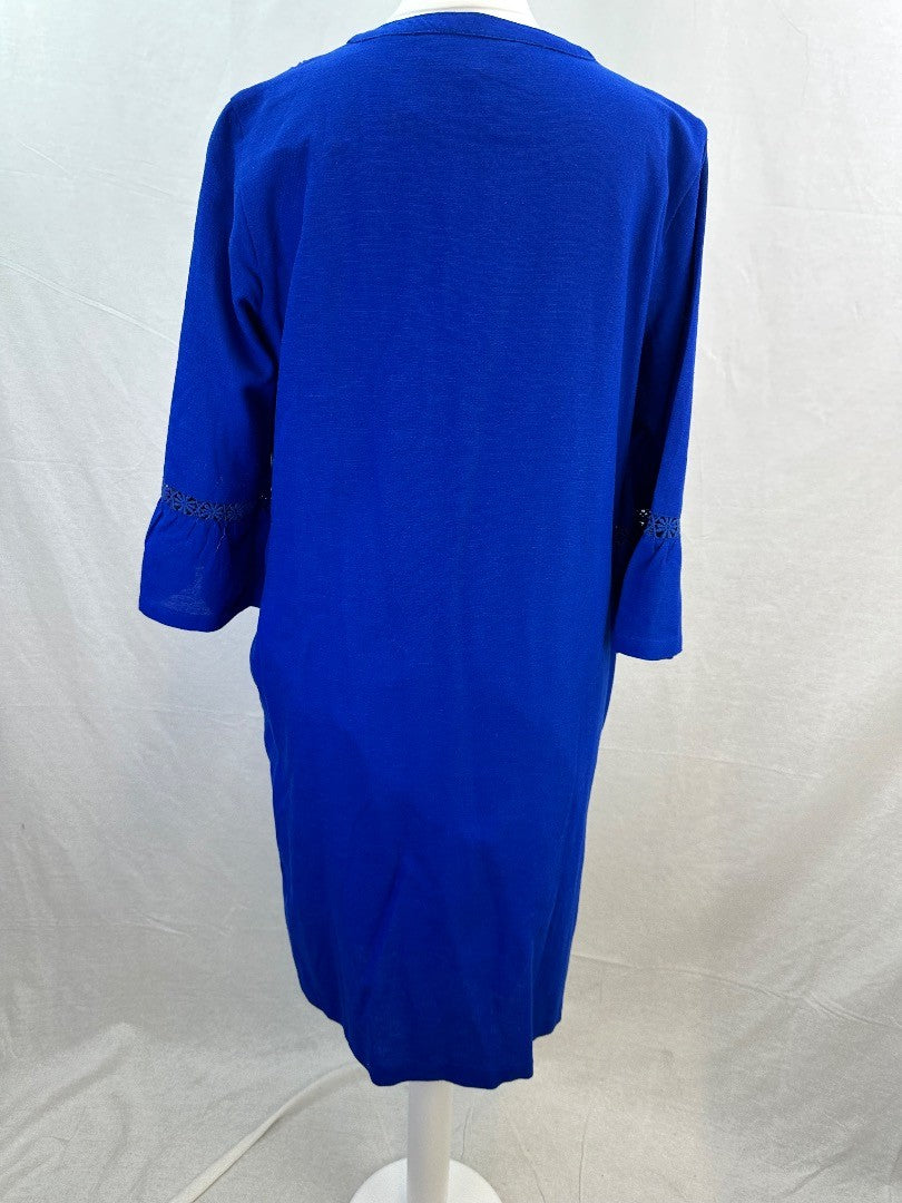 Crew Clothing Electric Blue Tunic Dress Size 10 Excellent Condition