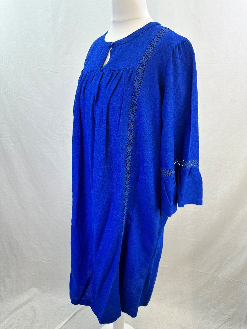 Crew Clothing Electric Blue Tunic Dress Size 10 Excellent Condition