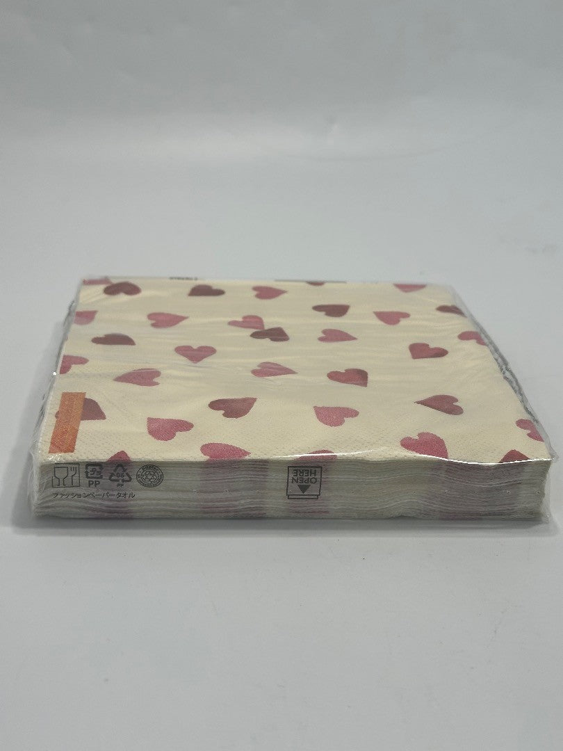 Emma Bridgewater hearts cream paper 33 cm 3 ply napkins 20 pk