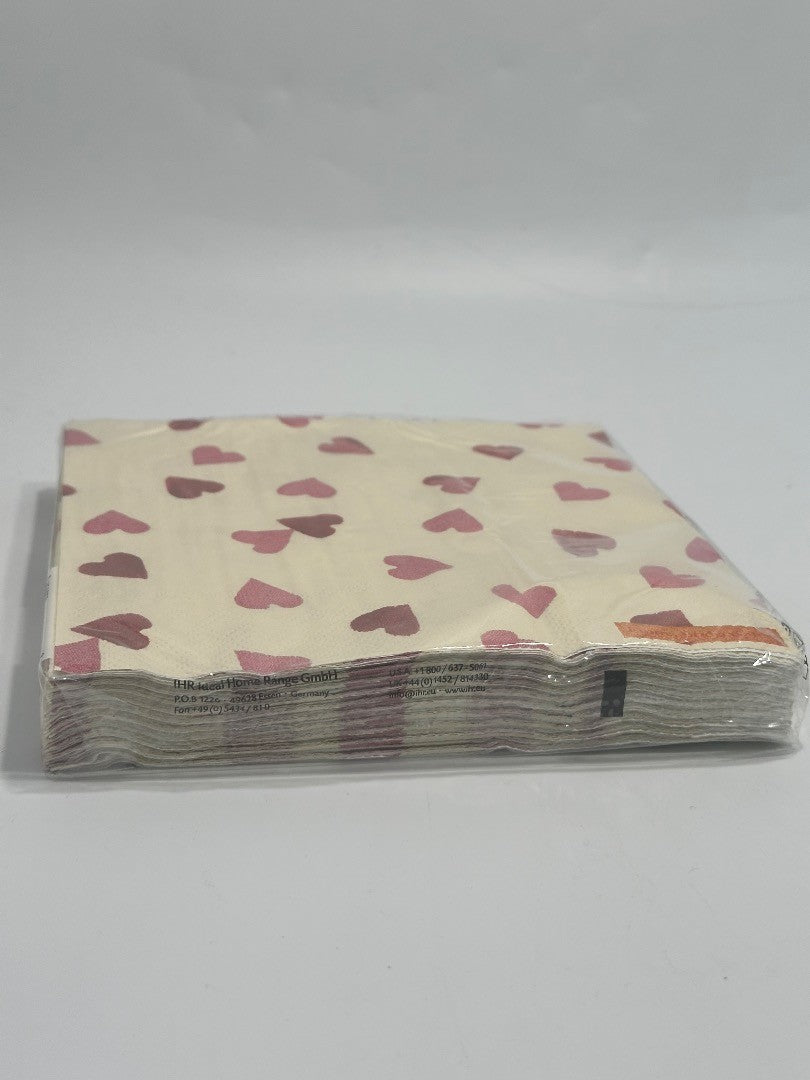 Emma Bridgewater hearts cream paper 33 cm 3 ply napkins 20 pk