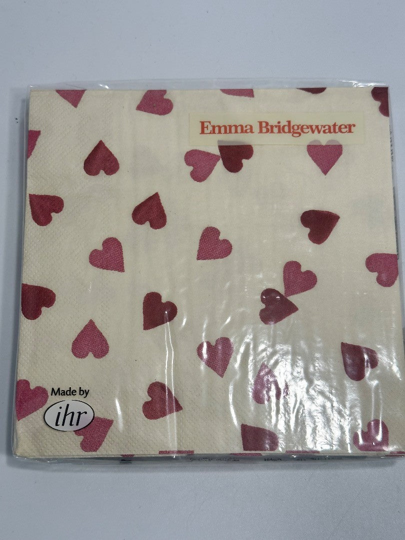 Emma Bridgewater hearts cream paper 33 cm 3 ply napkins 20 pk