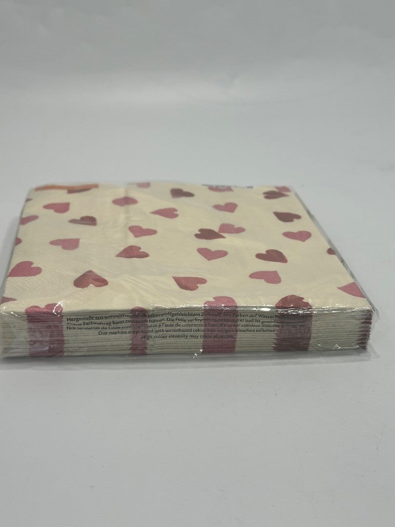 Emma Bridgewater hearts cream paper 33 cm 3 ply napkins 20 pk