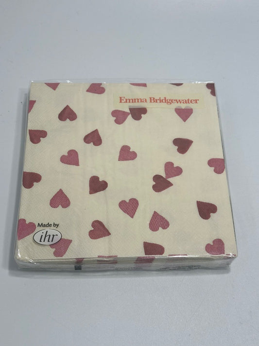 Emma Bridgewater hearts cream paper 33 cm 3 ply napkins 20 pk