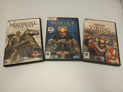 Medieval Total War I, II & Viking Invasion Sega PC CD / DVD ROM Games