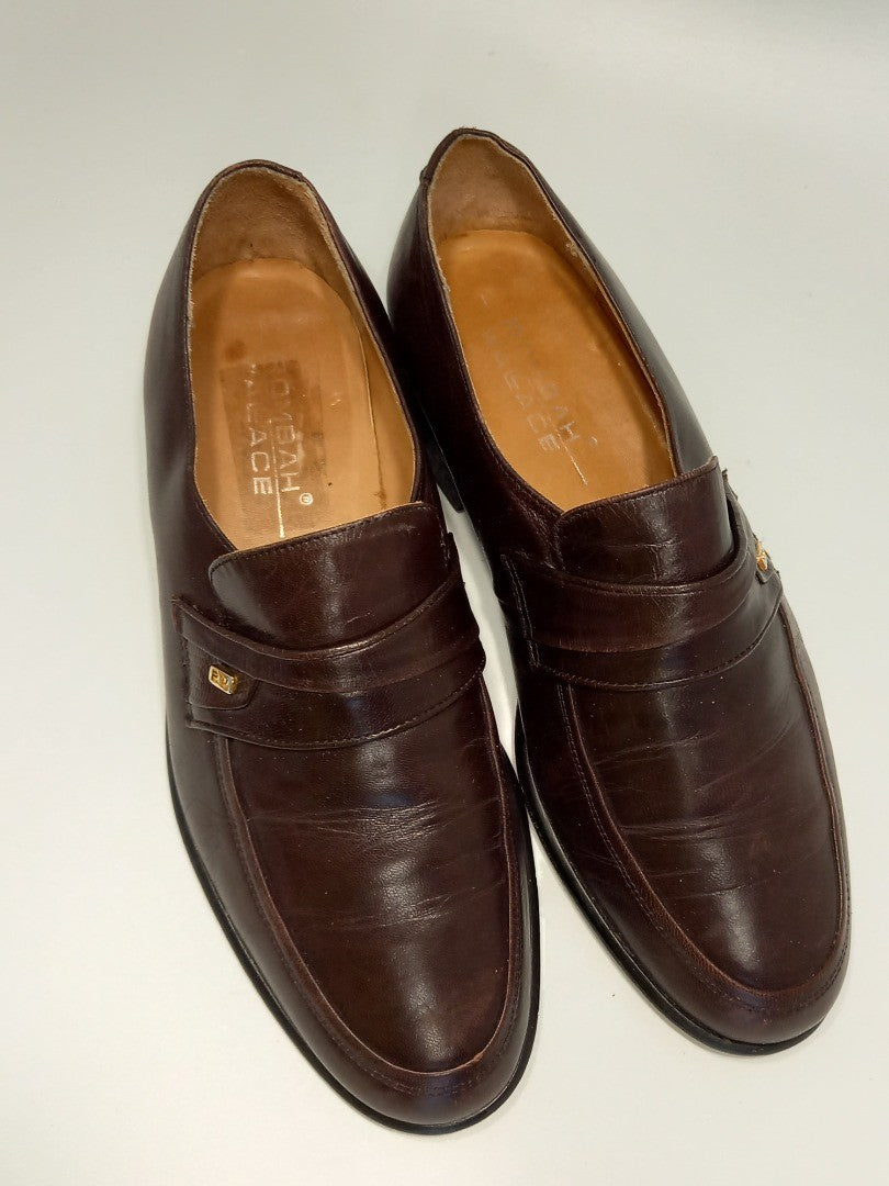 Rombah Wallace Oxblood Leather Red Vintage Loafers - Size UK 6