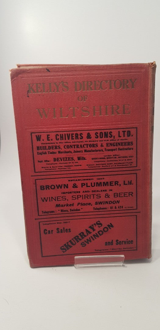 Kellys Directory of Wiltshire with Map 1927 Hardback GC Vintage