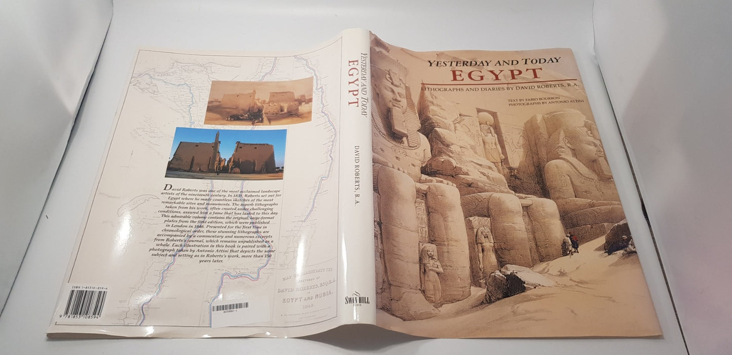 Yesterday and Today Egypt: Lithographs and Diaries By David Roberts Hardback VGC