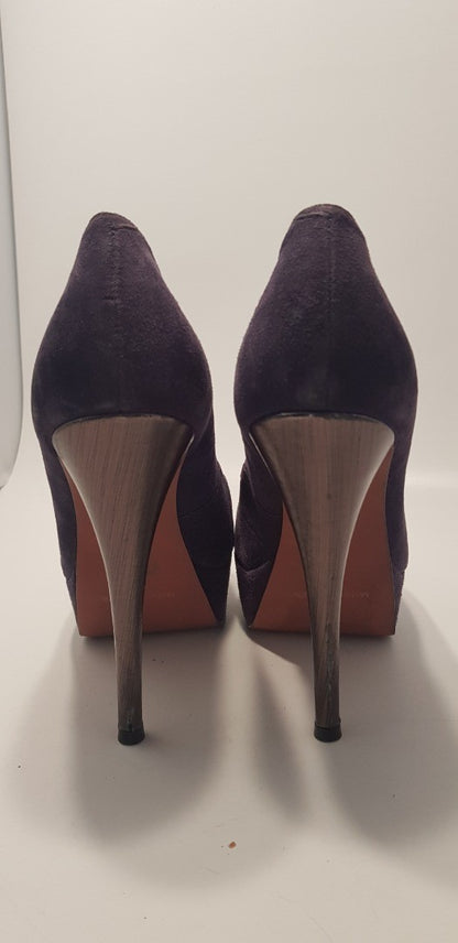 Kurt Geiger Purple Suede High Heels Size 4 VGC