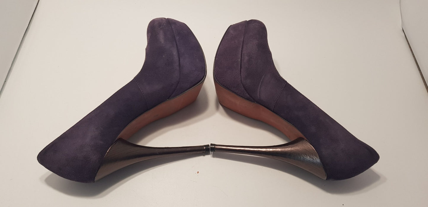 Kurt Geiger Purple Suede High Heels Size 4 VGC